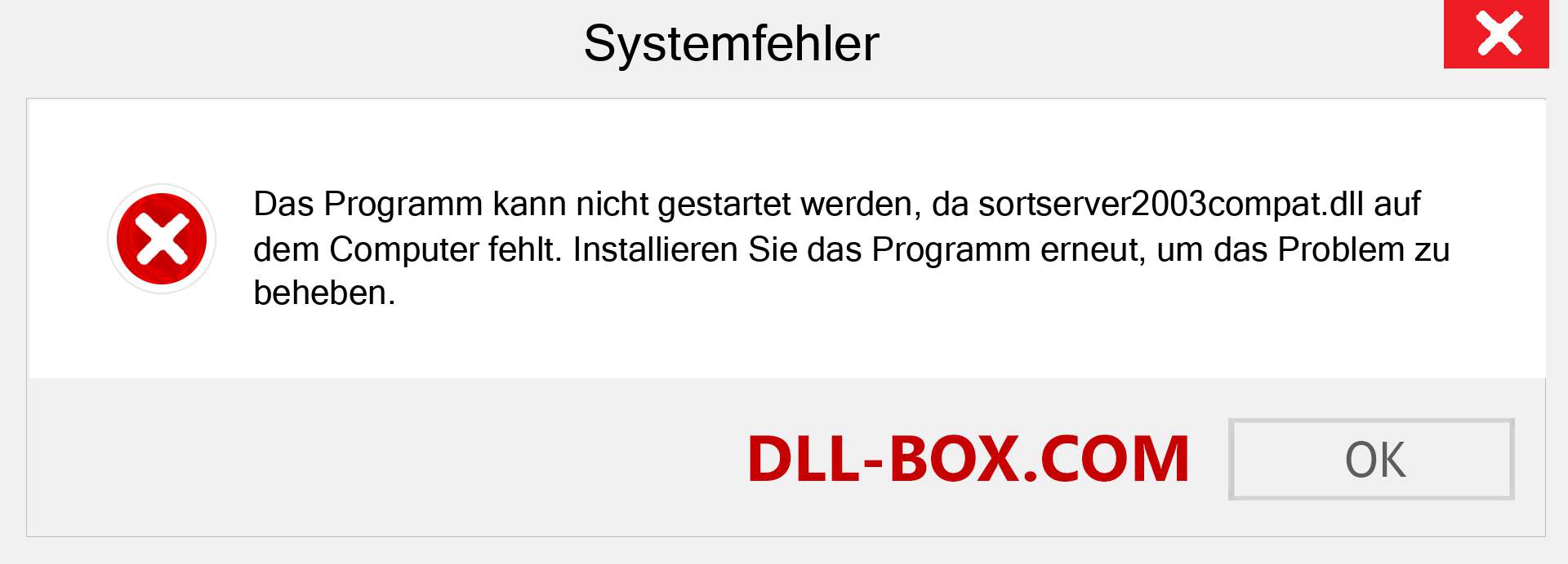 sortserver2003compat.dll-Datei fehlt?. Download für Windows 7, 8, 10 - Fix sortserver2003compat dll Missing Error unter Windows, Fotos, Bildern